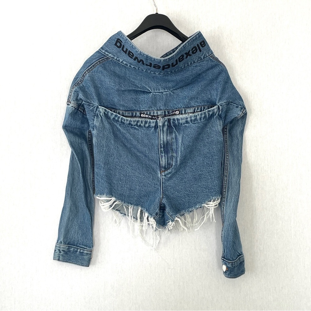 ALEXANDER WANG Blue Denim Tie Front Short Skort - Picture 7 of 15